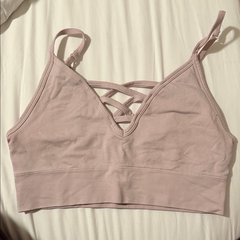 No Boundaries Light Pink Crisscross Bralette